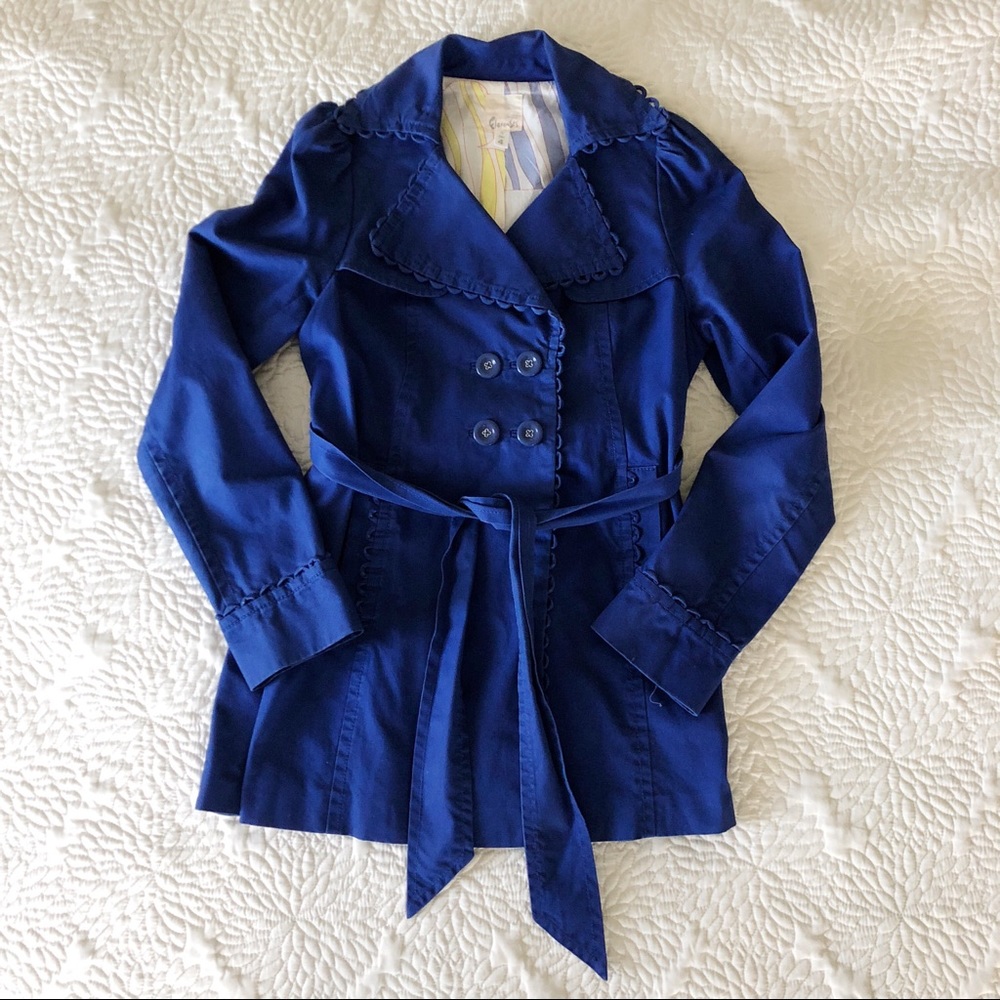 Elevenses Belted short trench coat from Anthro